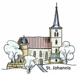 Die Zeichnung einer Kirche