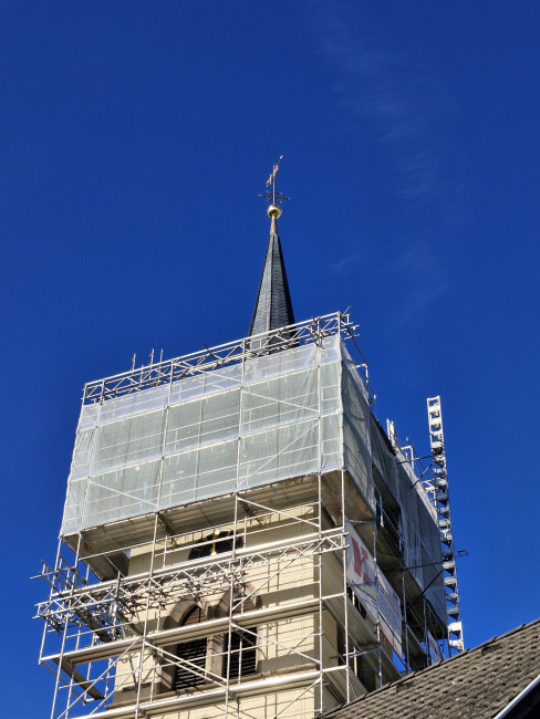Kirchturm beim Abrüsten 03.03.2025